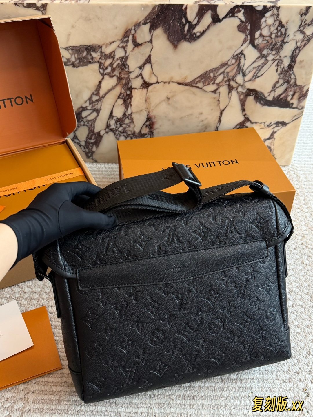 Louis Vuitton Monogram Buckle-Tab Messenger Bag — back