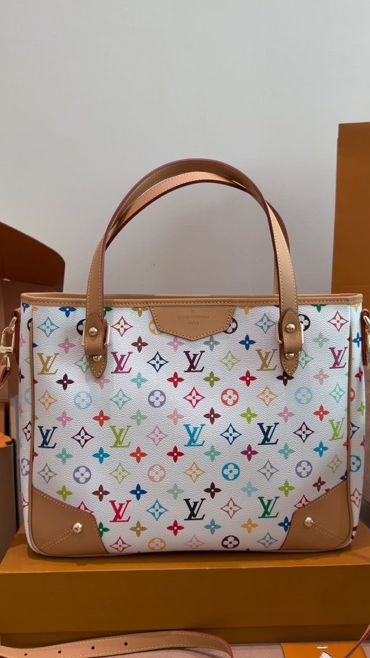 Louis Vuitton White Multicolor Monogram Tote — hero