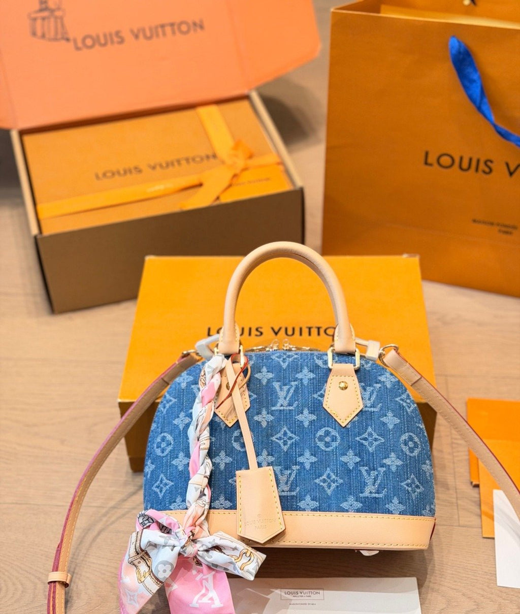 Louis Vuitton Alma BB Monogram Denim Handbag — front
