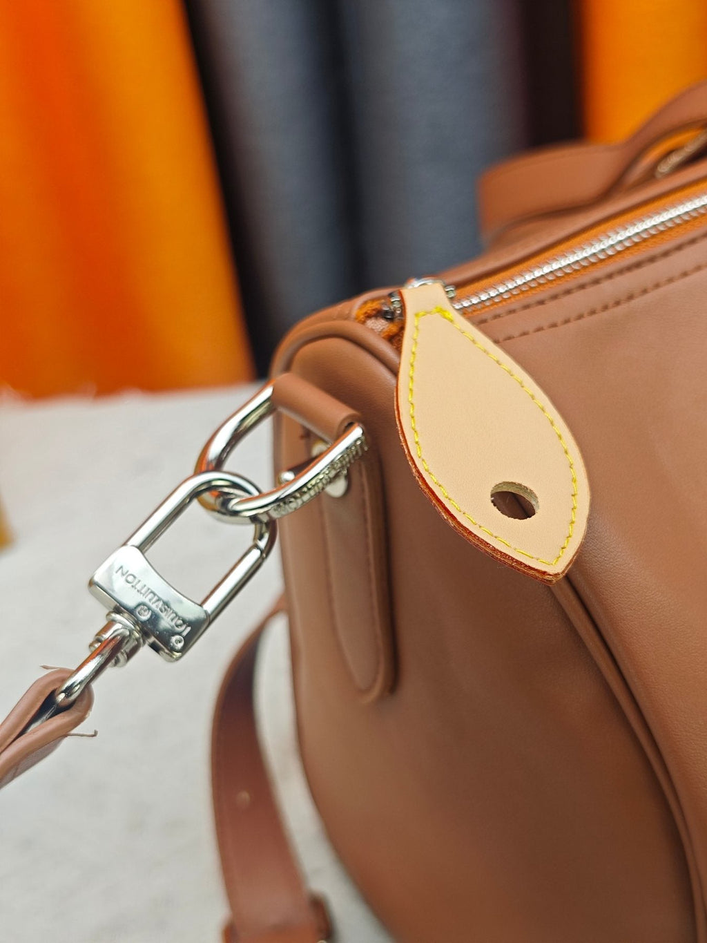 Louis Vuitton Needle Brown Leather Handbag — detail