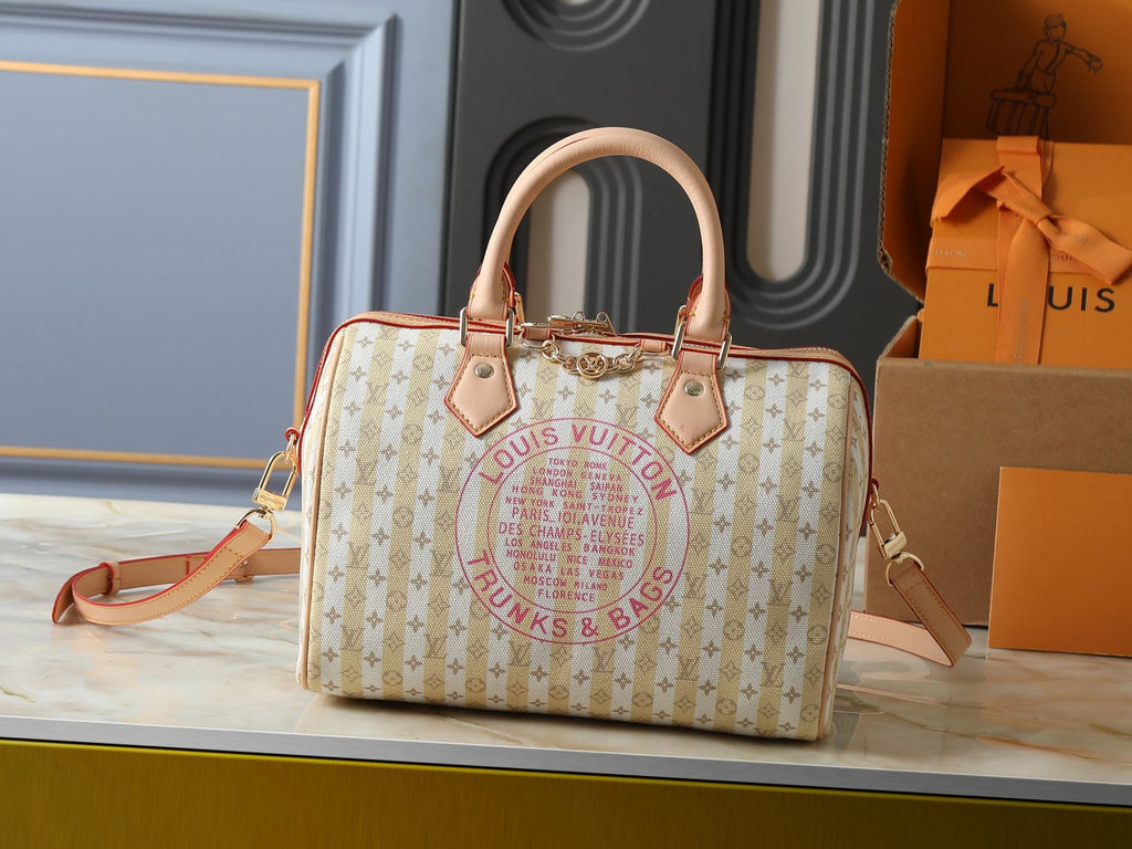 Louis Vuitton Stamp Speedy Bandoulière Striped Bag — hero
