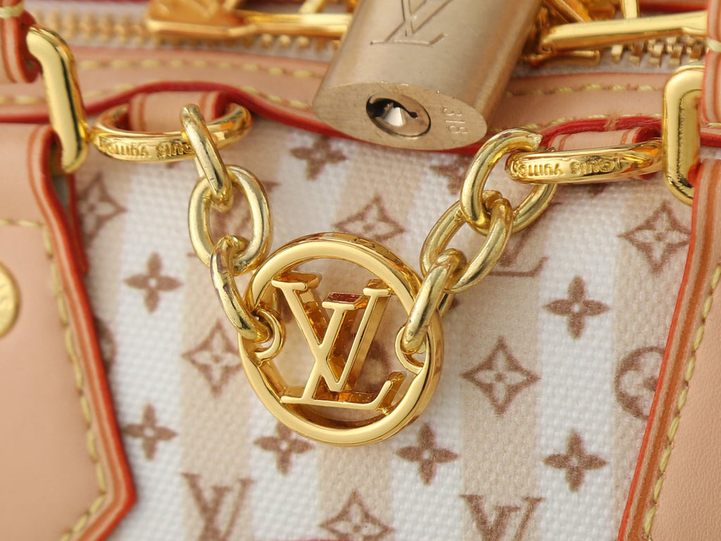 Louis Vuitton Stamp Speedy Bandoulière Striped Bag — detail