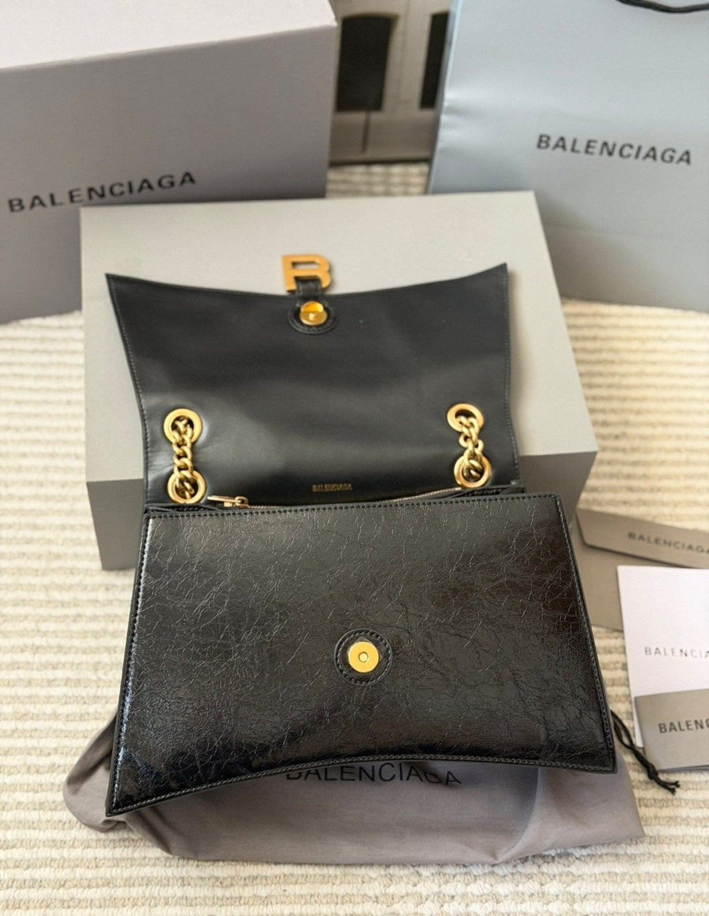 Balenciaga Crush Chain-Strap Flap Bag — detail