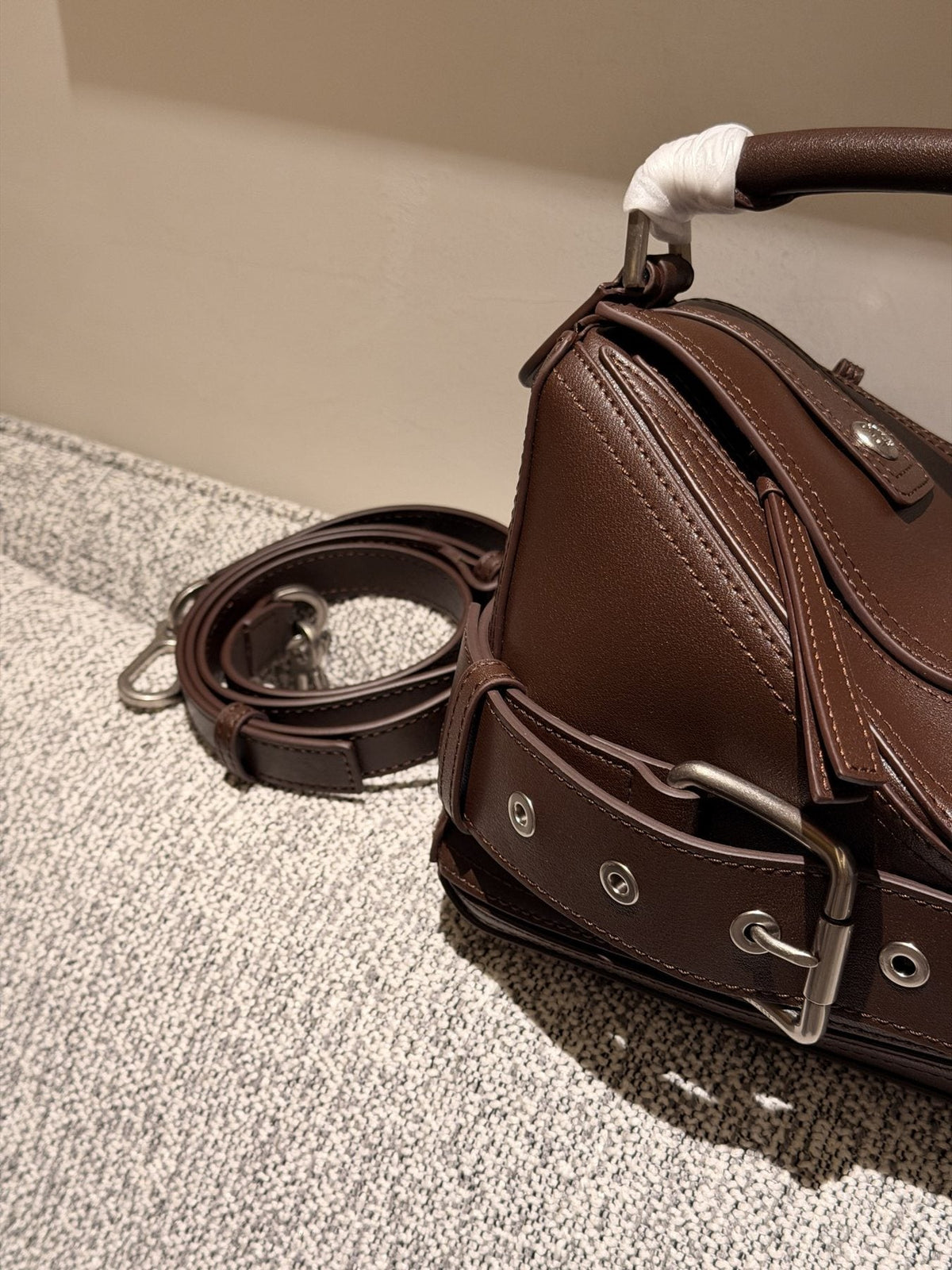 Loewe Puzzle Biker Belted Handbag — detail