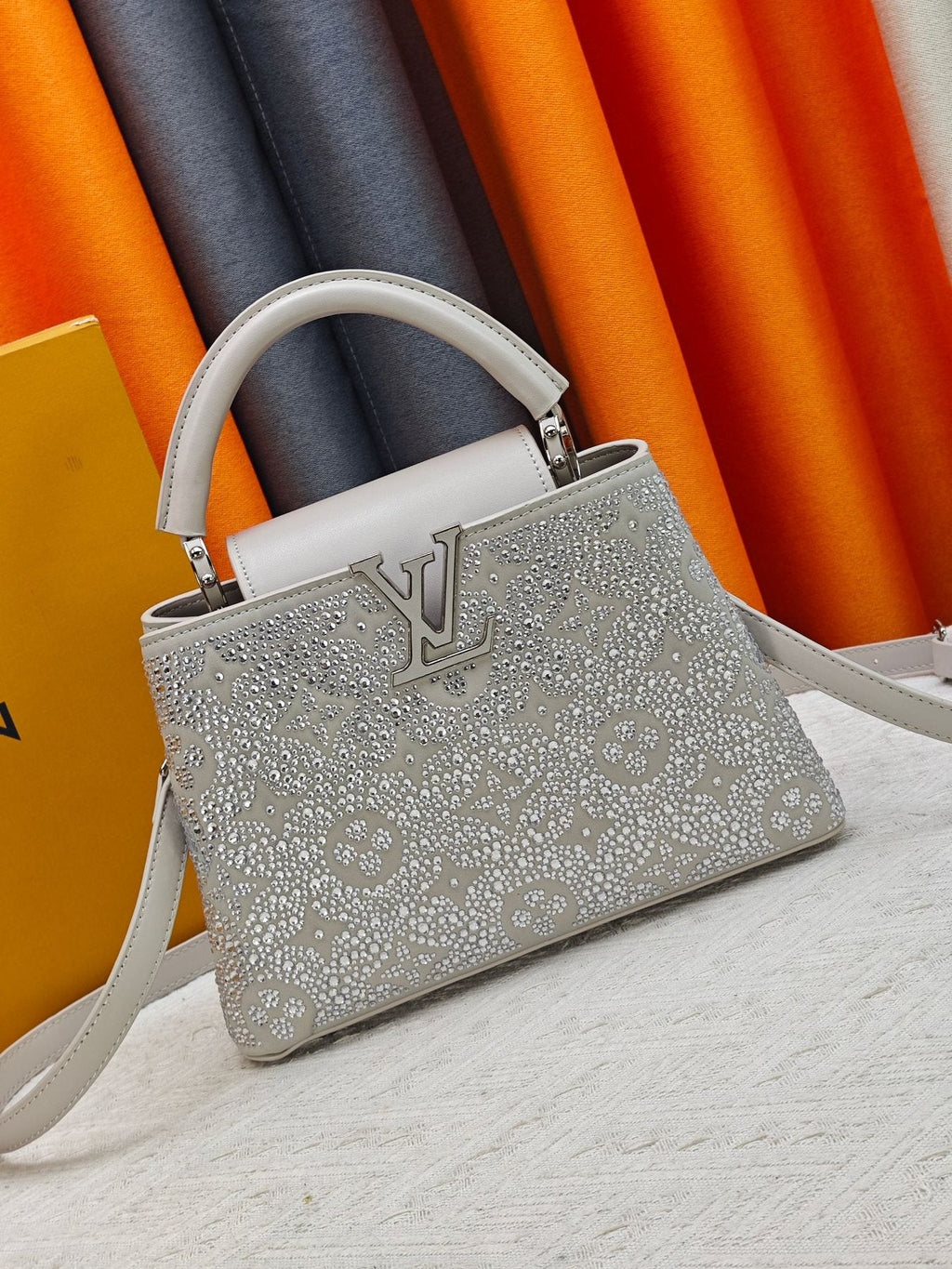 Louis Vuitton Capucines Nano Mirage Crystal Top-Handle Bag — front