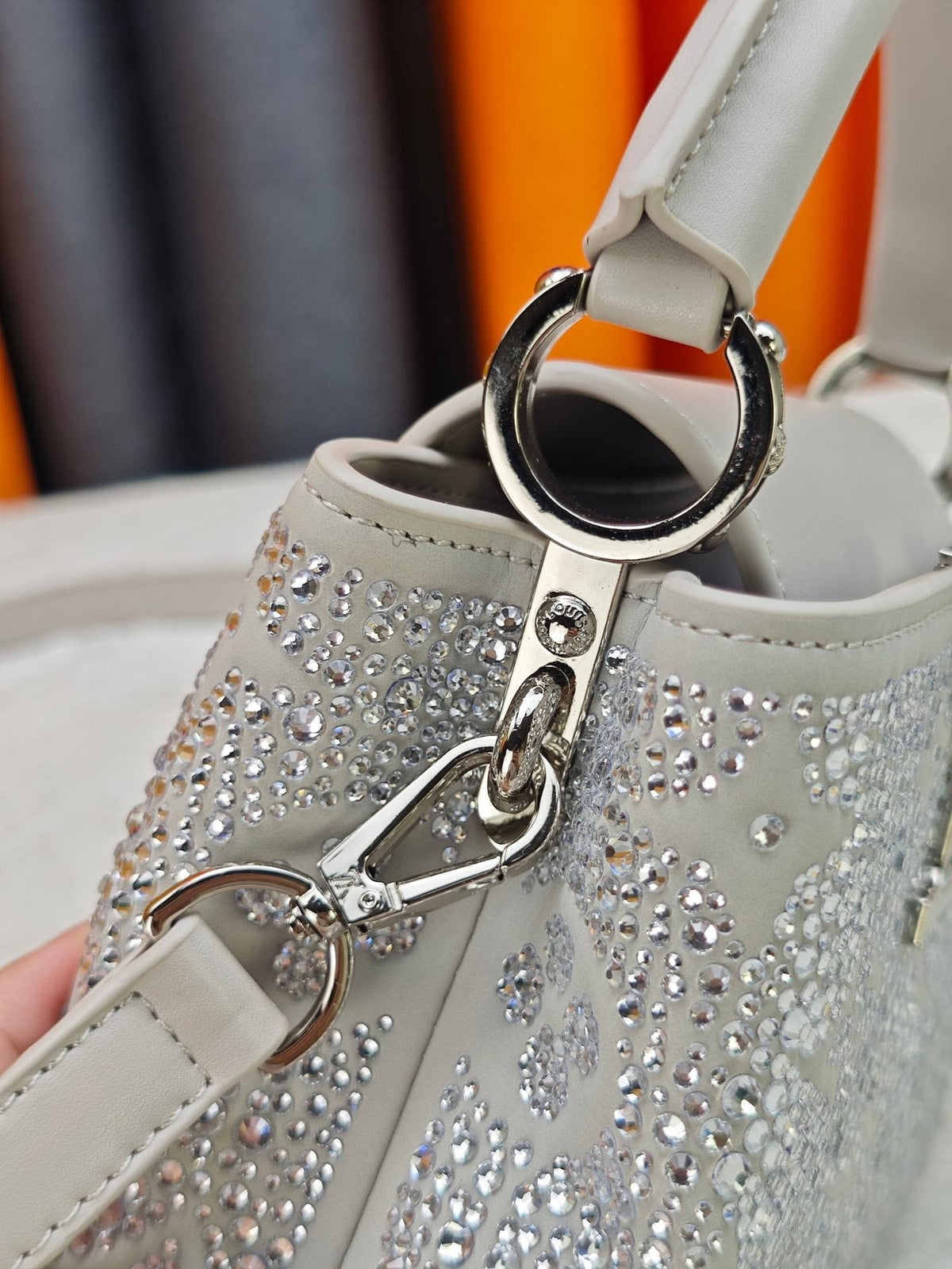 Louis Vuitton Capucines Nano Mirage Crystal Top-Handle Bag — detail