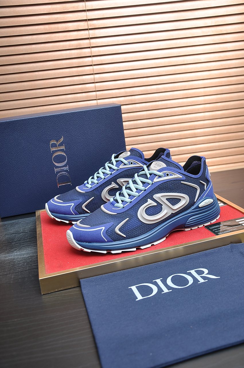 Dior Paneled Lace-Up Sneakers — front
