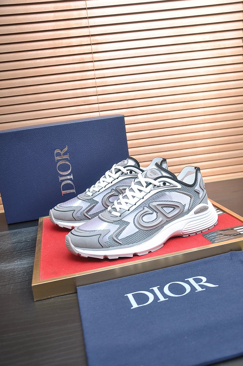 Dior Paneled Lace-Up Sneakers — front