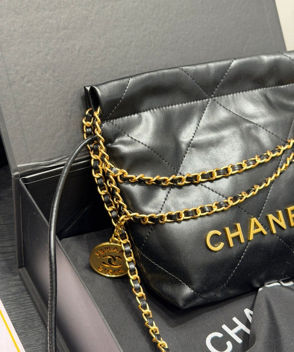Chanel Mini 22 Quilted Chain Shoulder Bag — detail