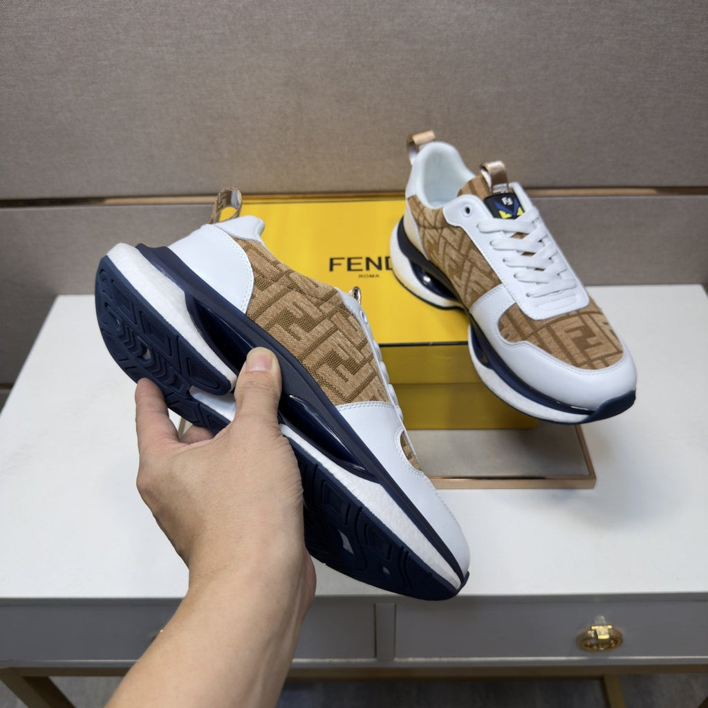 Fendi Men's Patterned Panel Sneakers — model