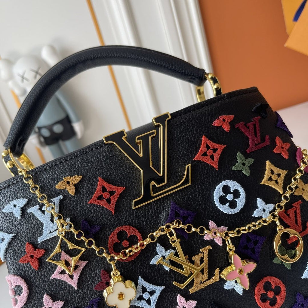 Louis Vuitton Capucines Monogram Charm Top-Handle Bag — detail