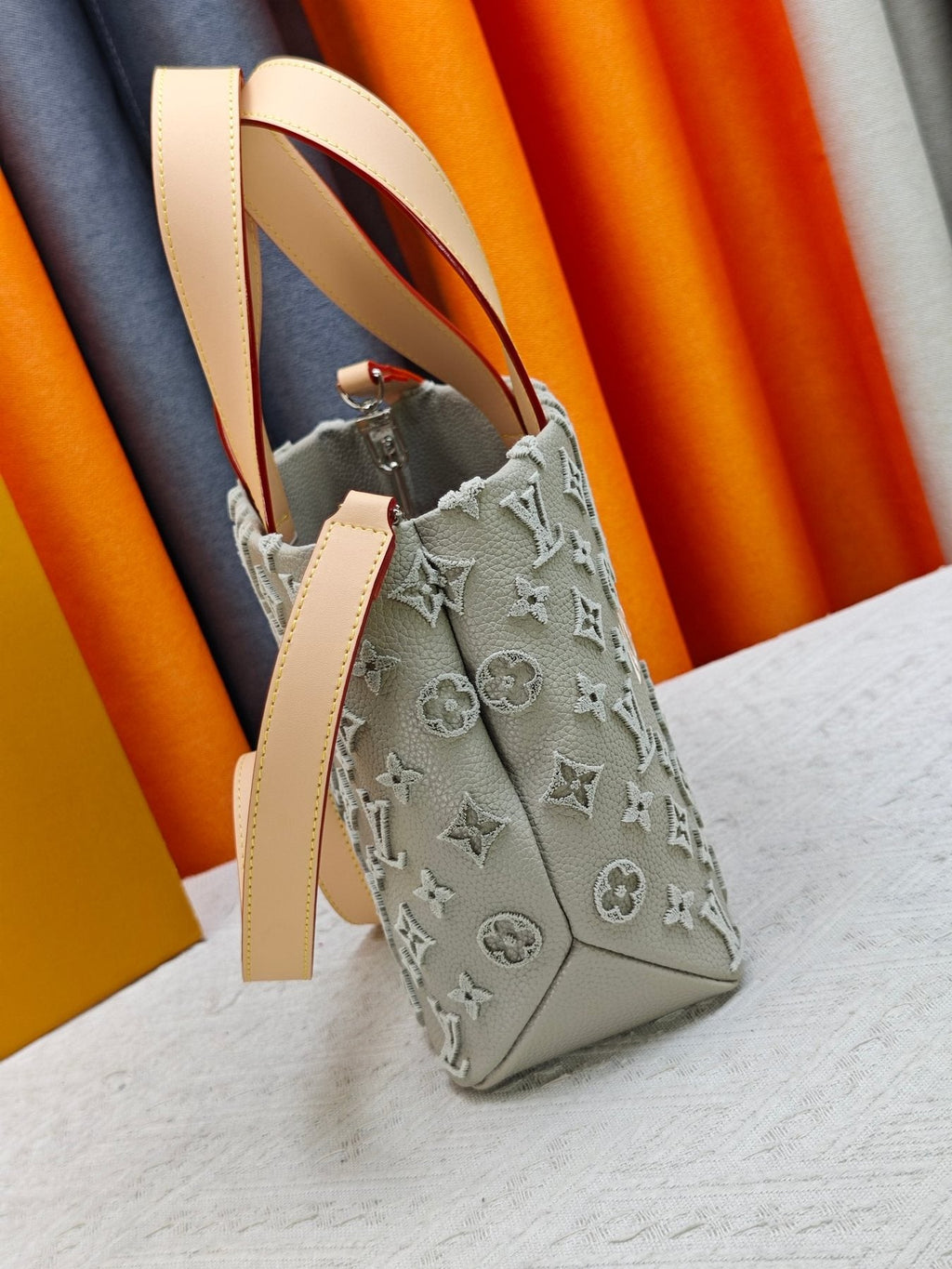 Louis Vuitton Mini Shopper Tote with Monogram Motifs — side