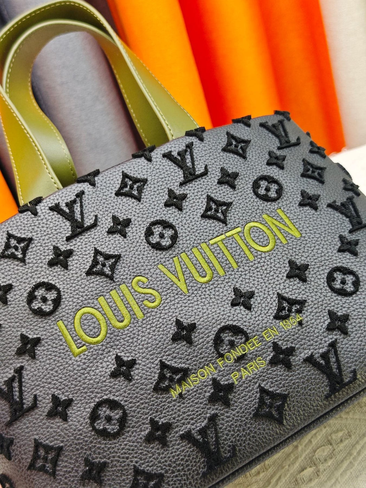 Louis Vuitton Mini Shopper Tote with Monogram Motifs — detail