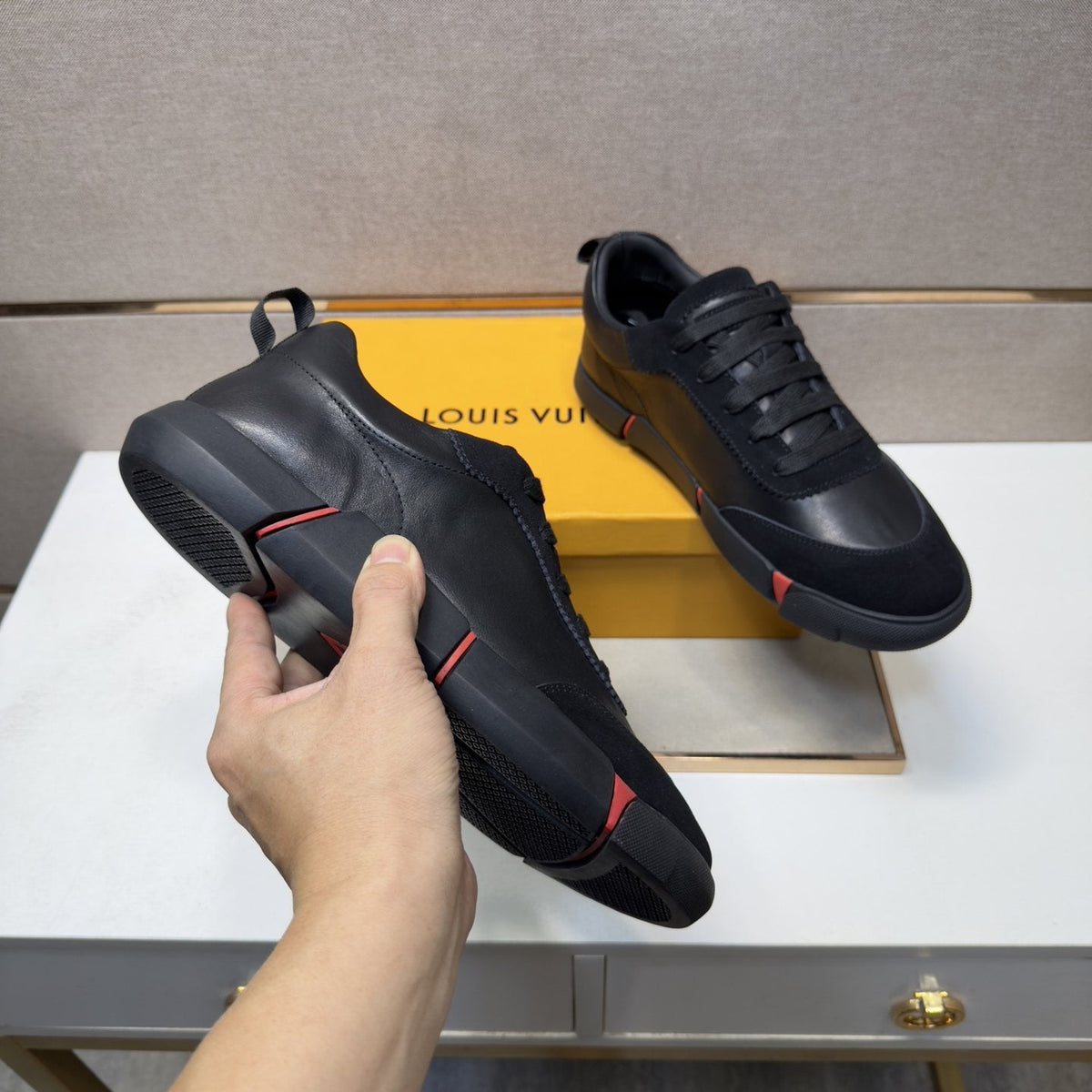 Louis Vuitton Men's Paneled Low-Top Sneakers — model