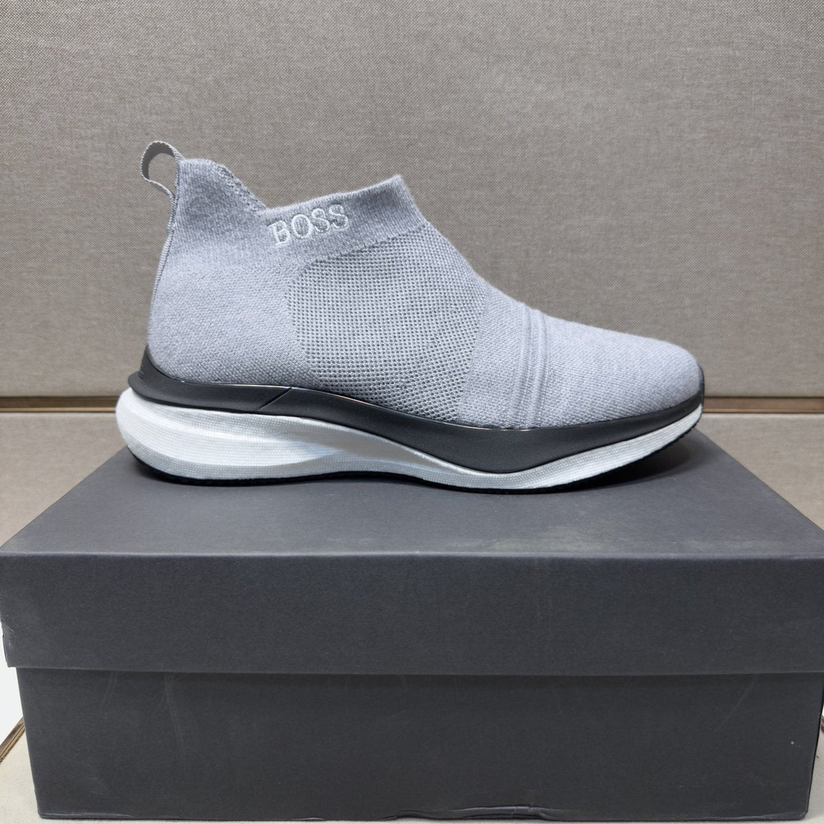 BOSS Textured Slip-On Sneakers — front
