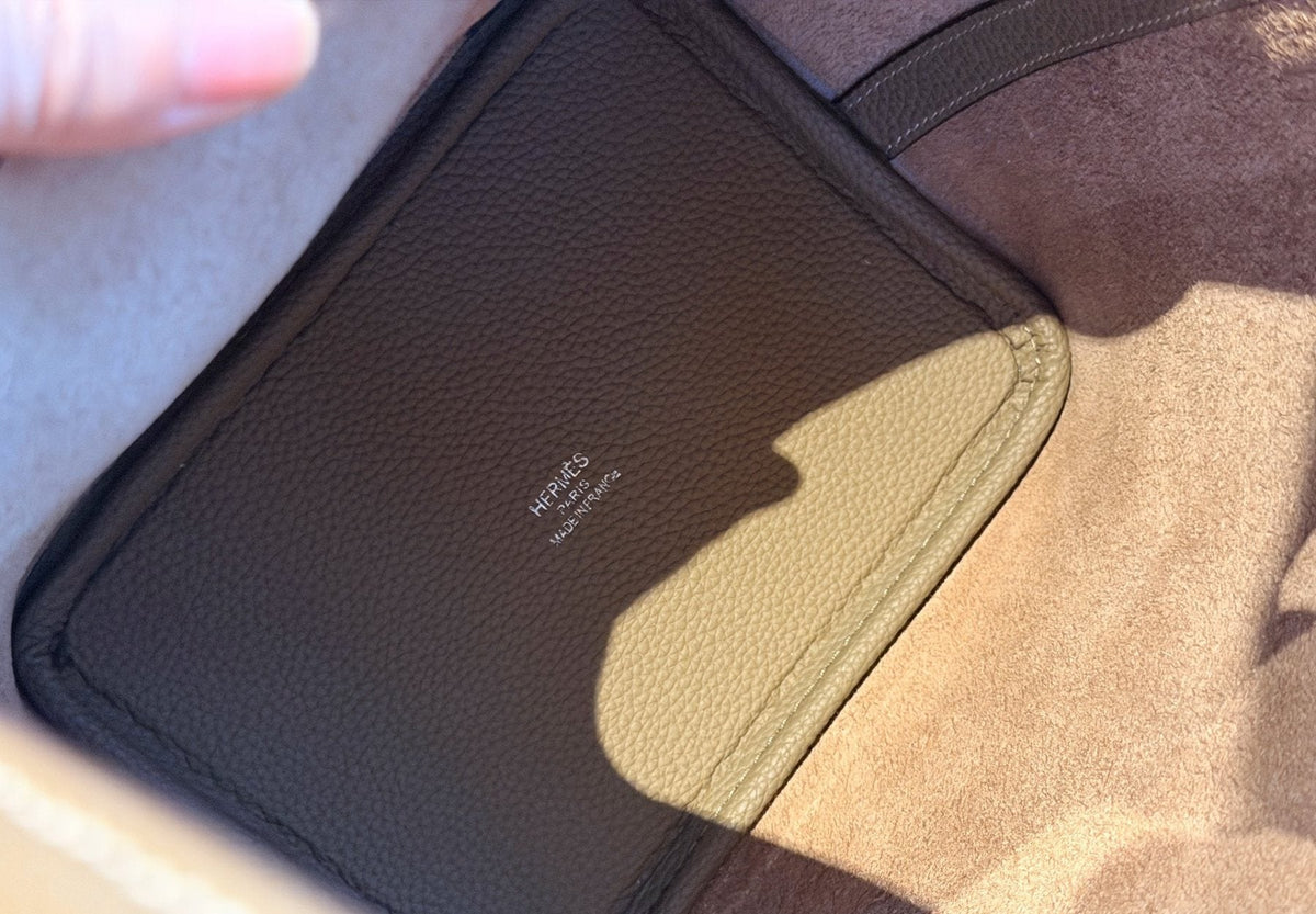 Hermès Curved-Panel Top-Handle Bucket Bag — detail