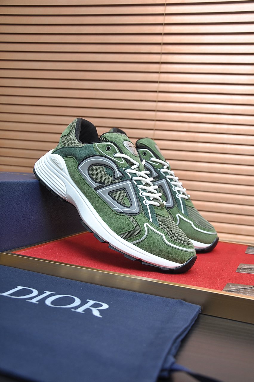 Dior Men's Paneled Low-Top Sneakers — front