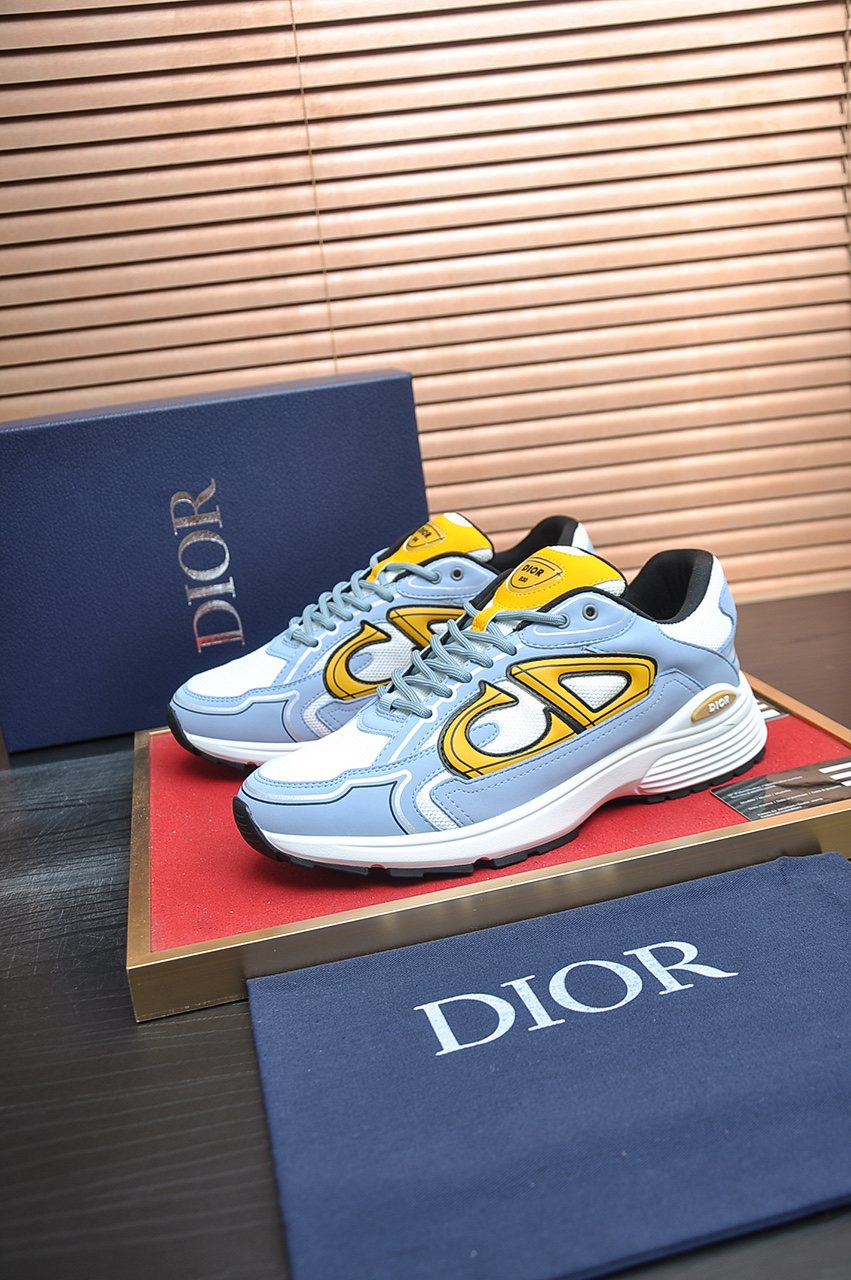 Dior Men's Paneled Low-Top Sneakers — front