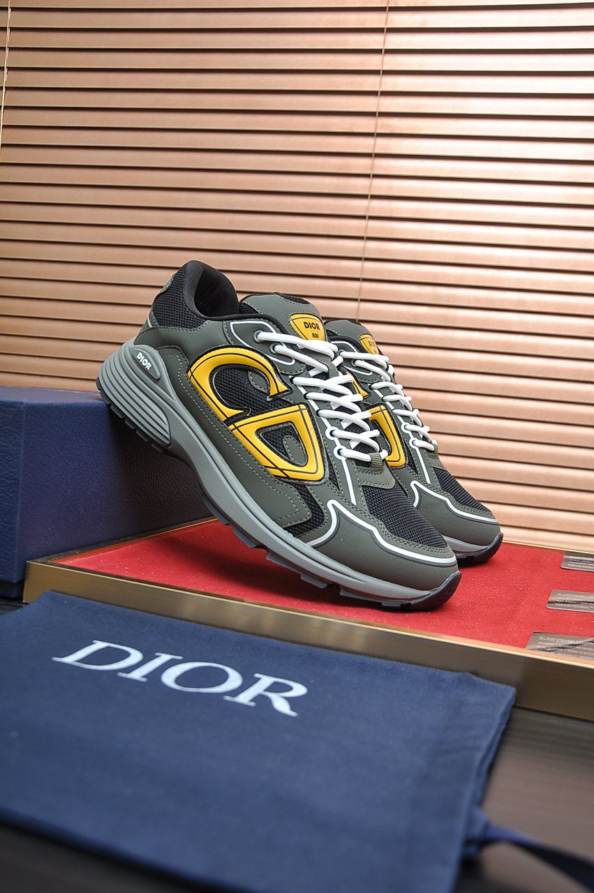 Dior Men's Paneled Low-Top Sneakers — front