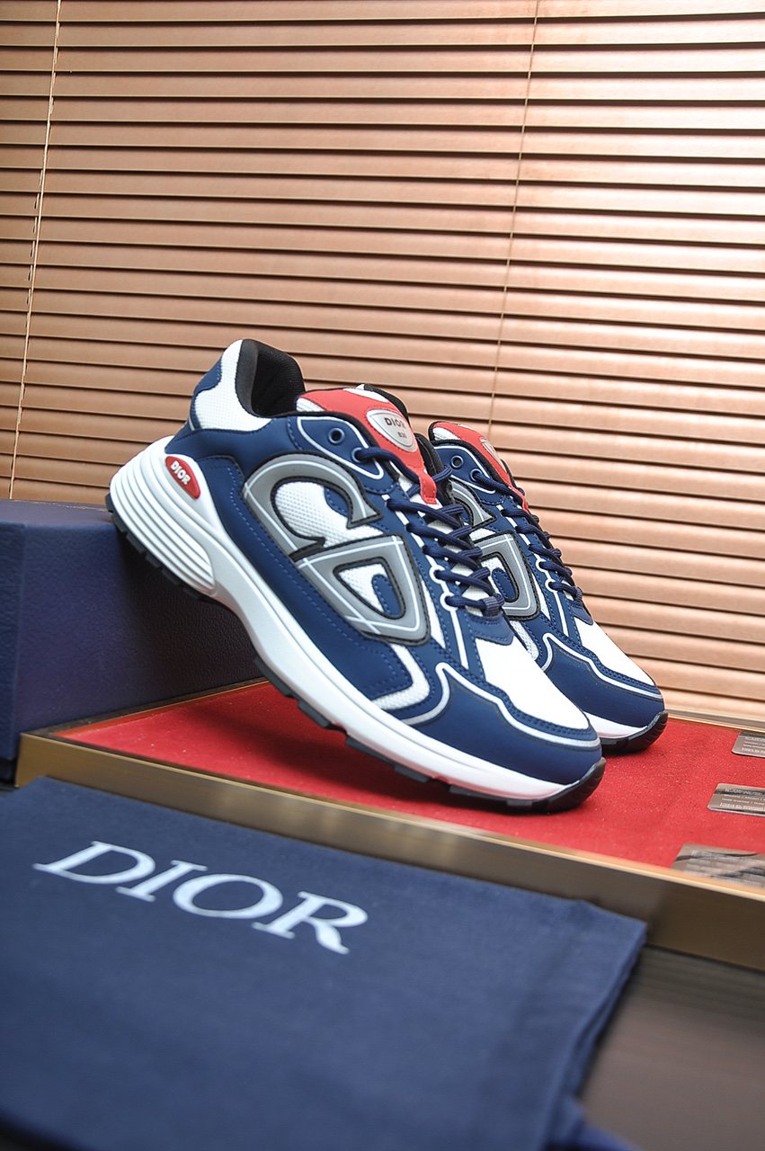 Dior Men's Paneled Low-Top Sneakers — front