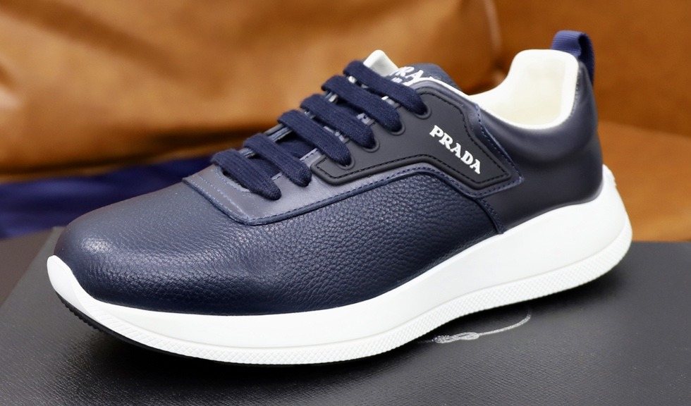Prada Textured Low-Top Sneakers — front