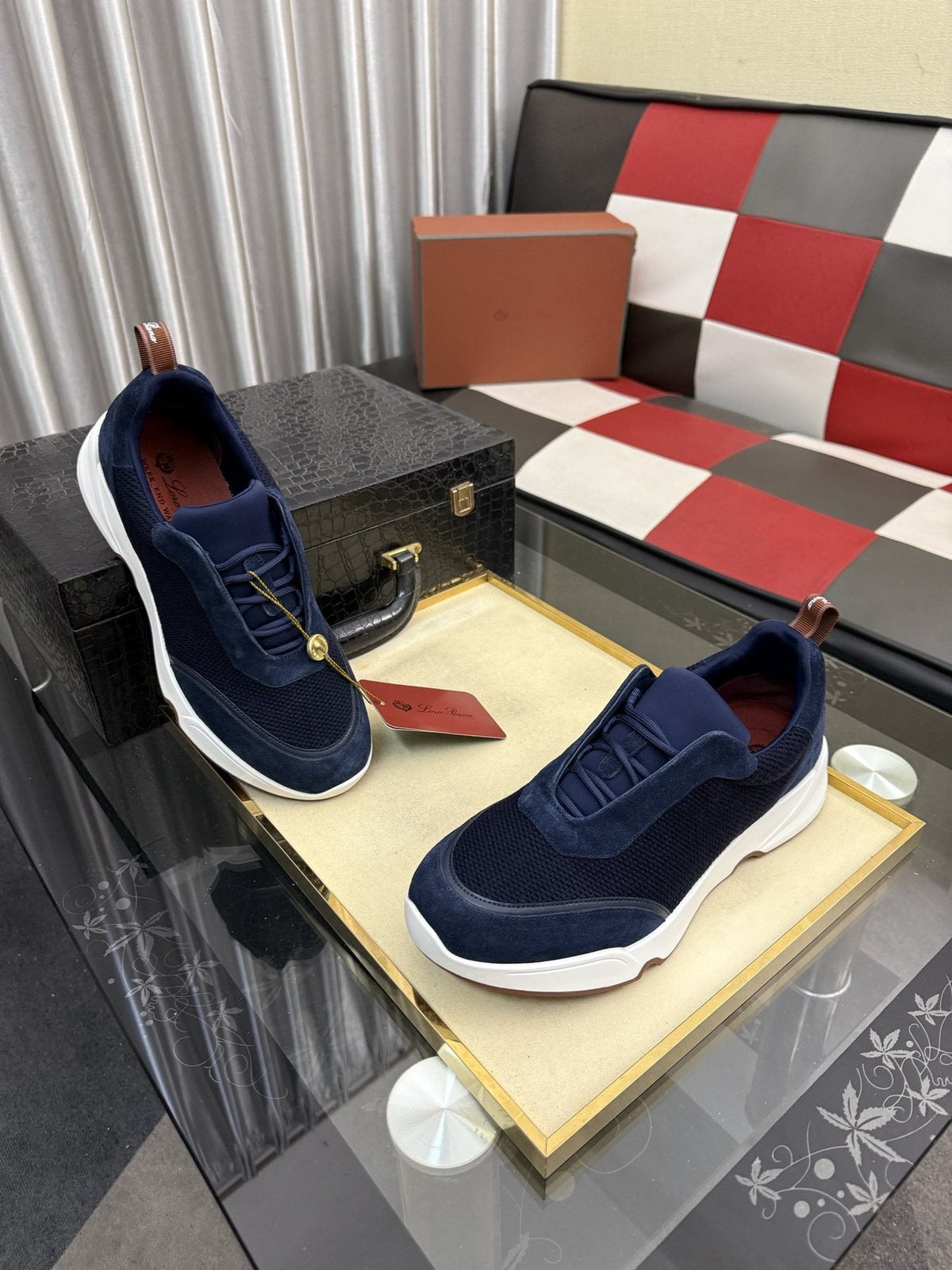Loro Piana WeekendWalk Men's Lace-Up Sneakers — front