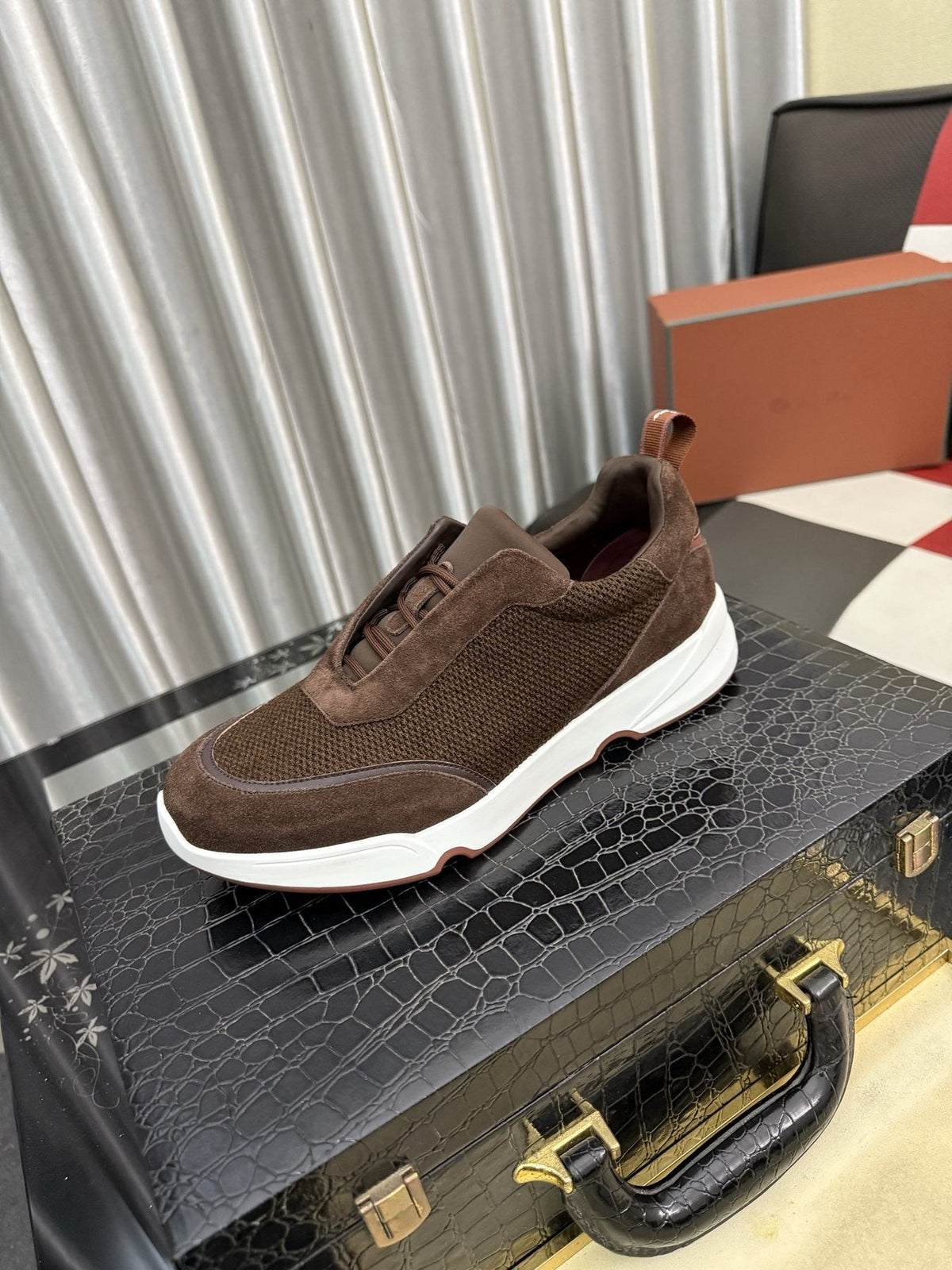 Loro Piana WeekendWalk Men's Lace-Up Sneakers — front
