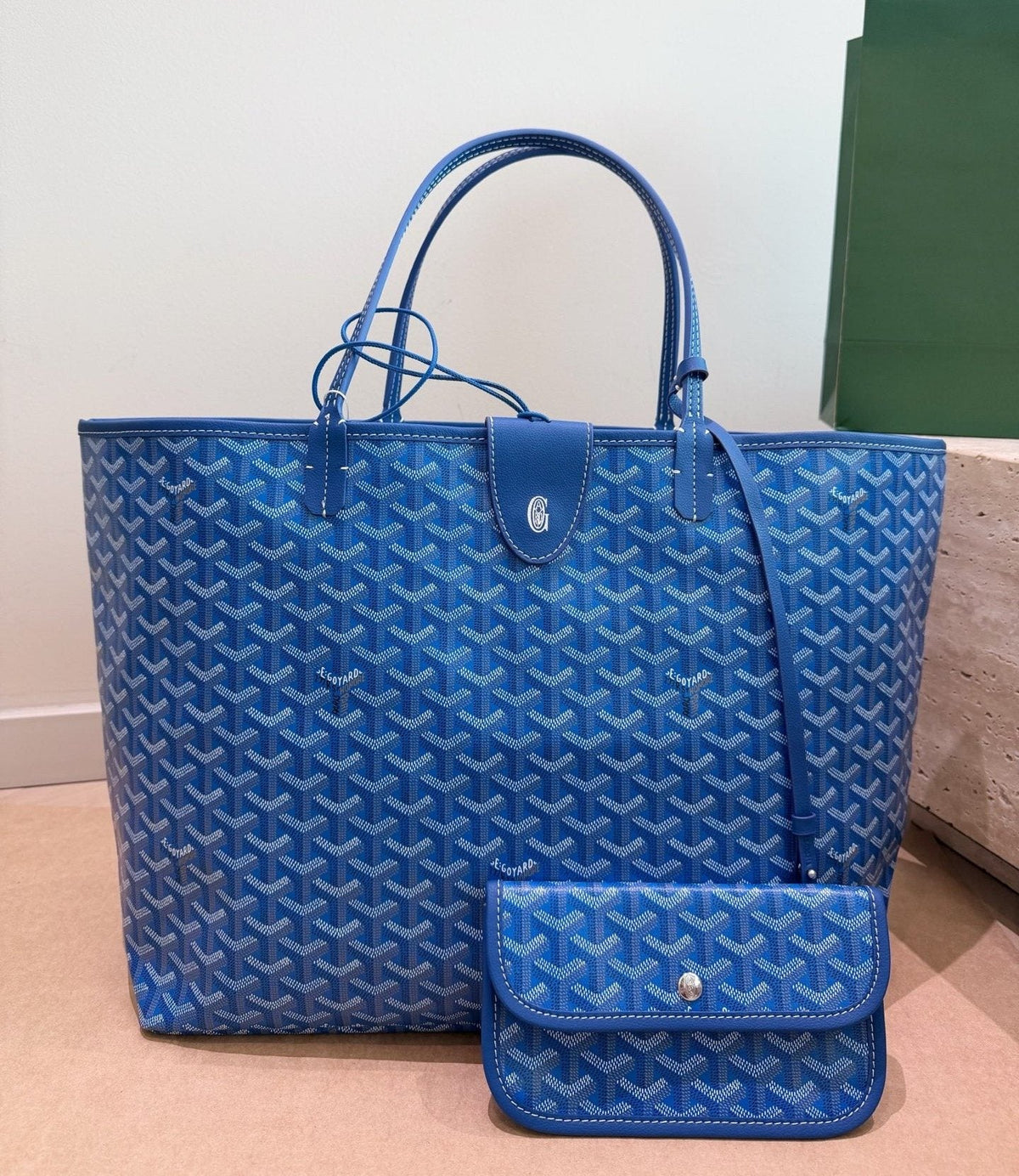 Goyard Geometric Pattern Tote with Tethered Pouch — front