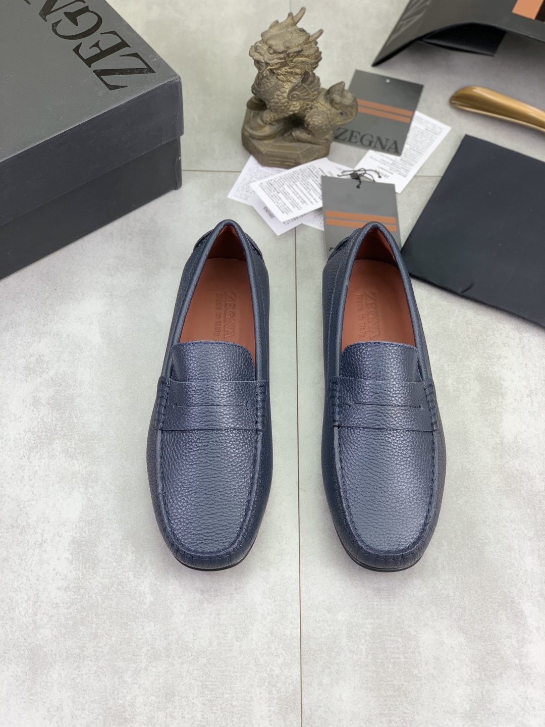 Zegna Men's Moc-Toe Driving Loafers — front