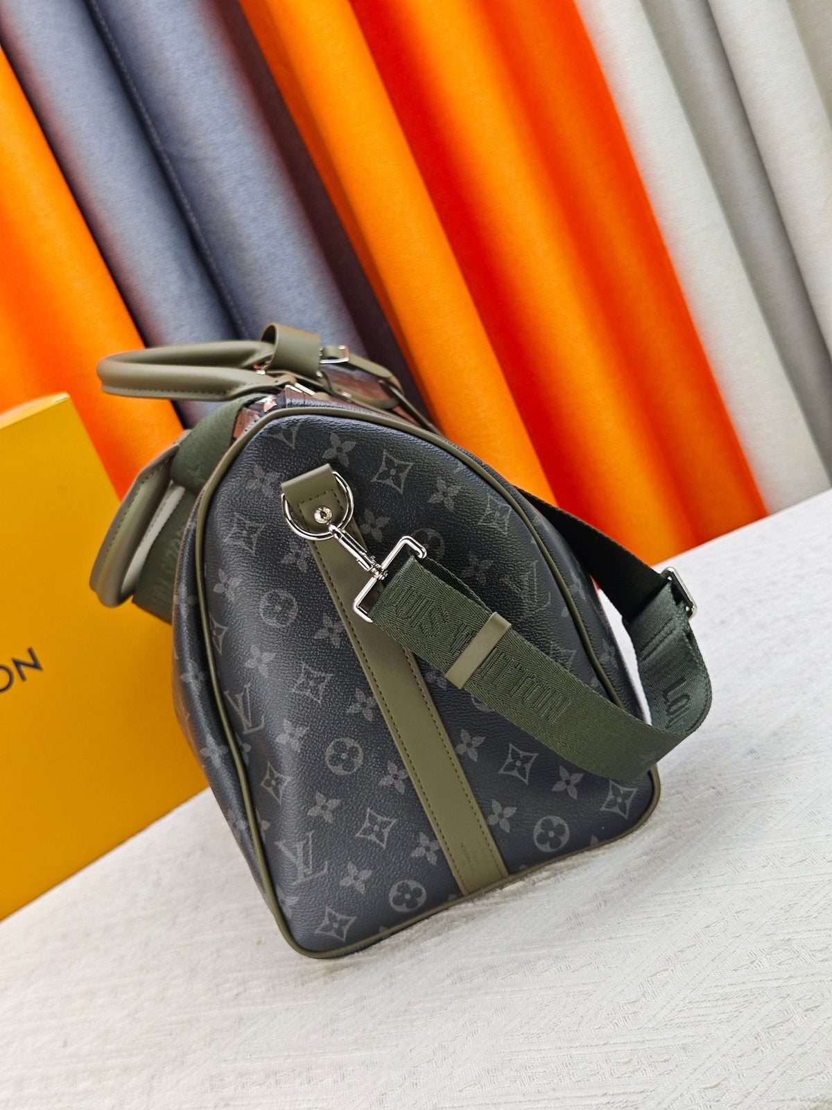 Louis Vuitton Keepall Bandoulière Monogram Duffel Bag — side
