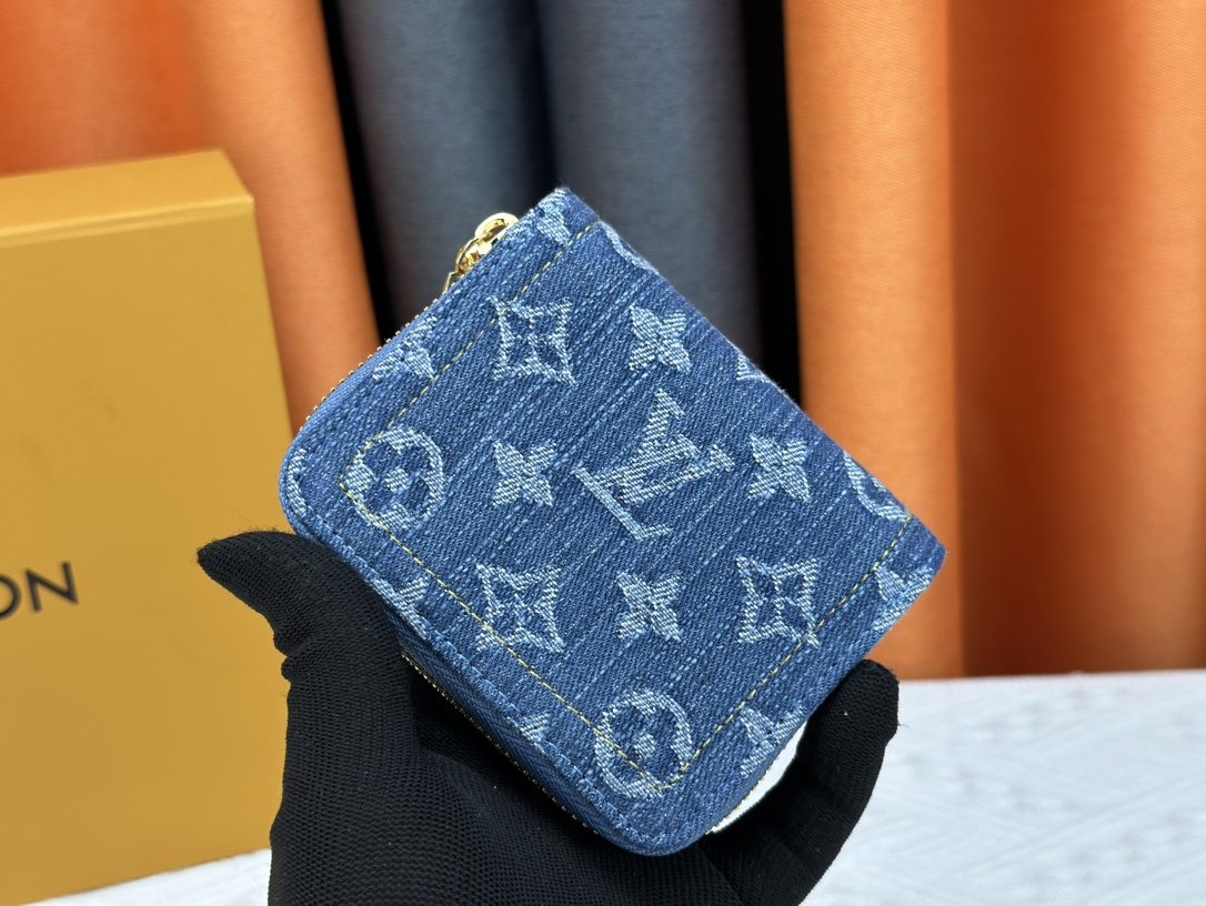 Louis Vuitton Zippy Monogram Denim Coin Purse — back