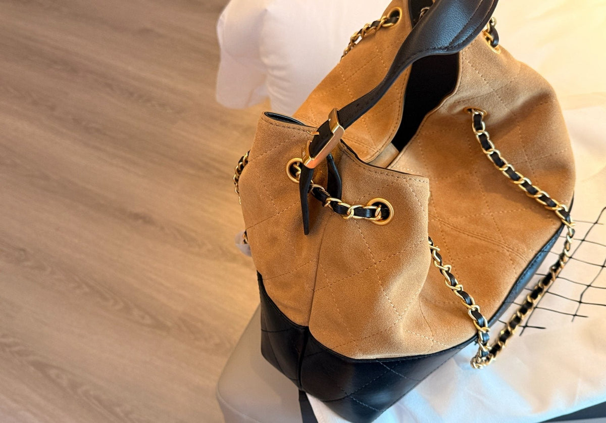 Chanel Two-Tone Chain Hobo Bag — side