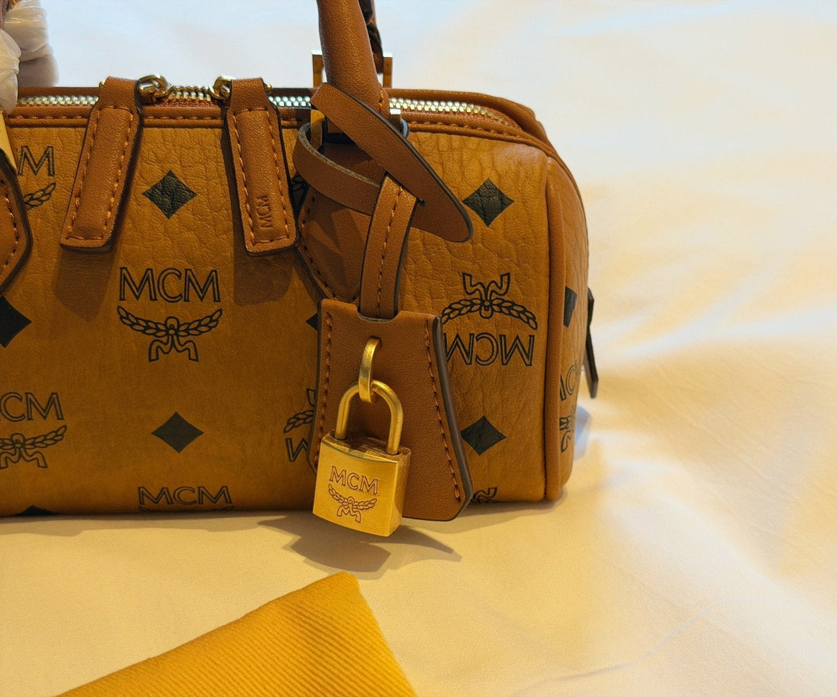 MCM Boston Printed Satchel Bag — detail