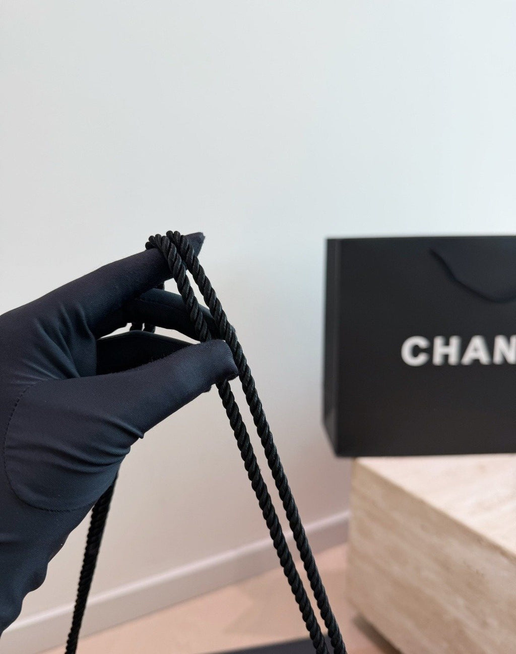 Chanel Quilted Velvet Barrel Shoulder Bag — detail