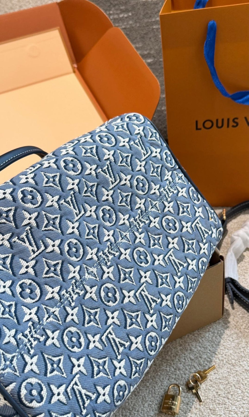 Louis Vuitton Speedy Monogram Denim Bag — detail