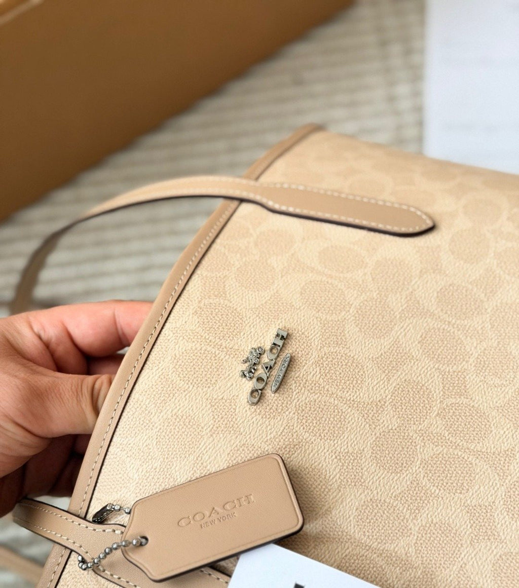Coach City Tote in Signature Coated Canvas — detail