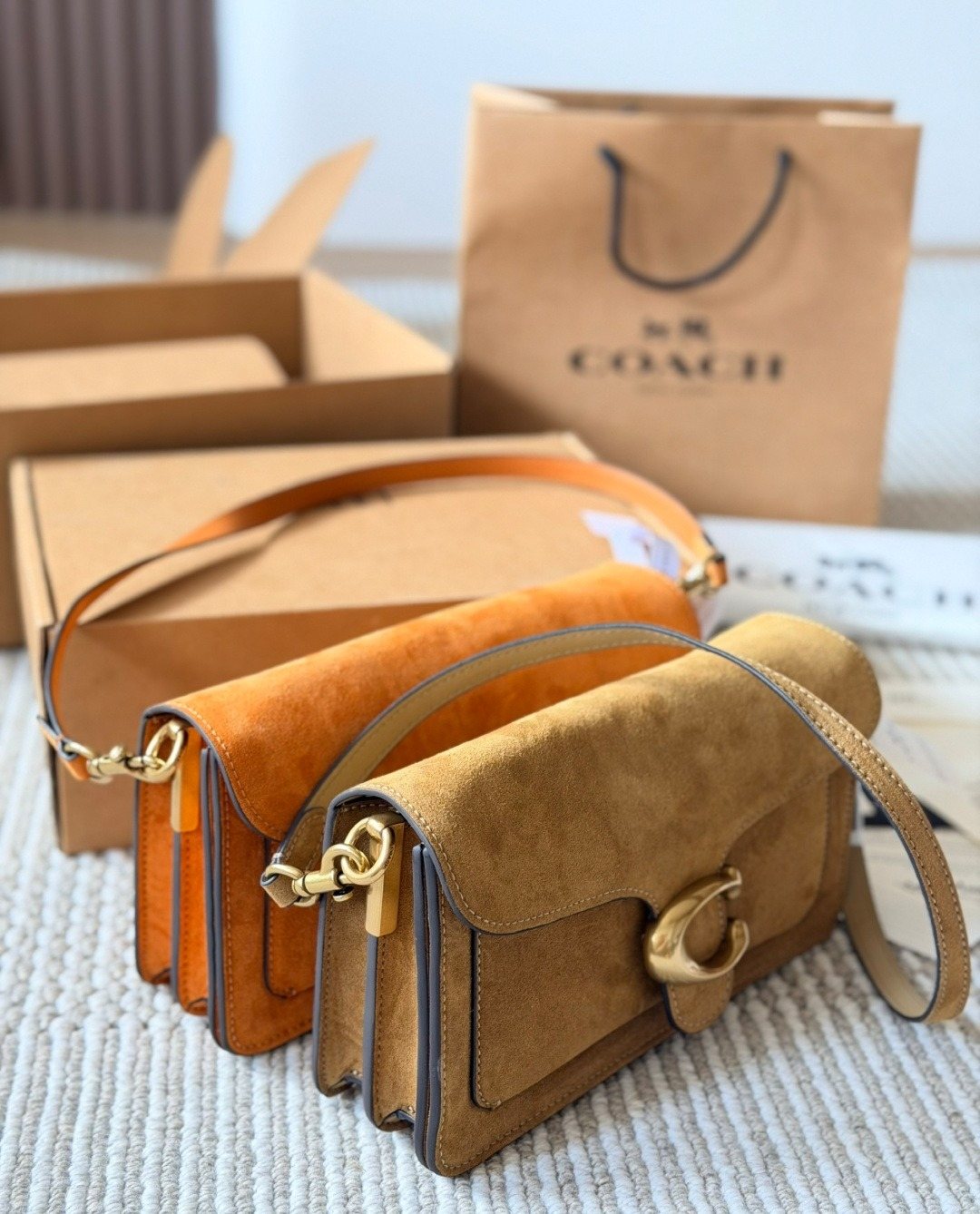 Soft Tabby Suede-Textured Shoulder Bag — comparison