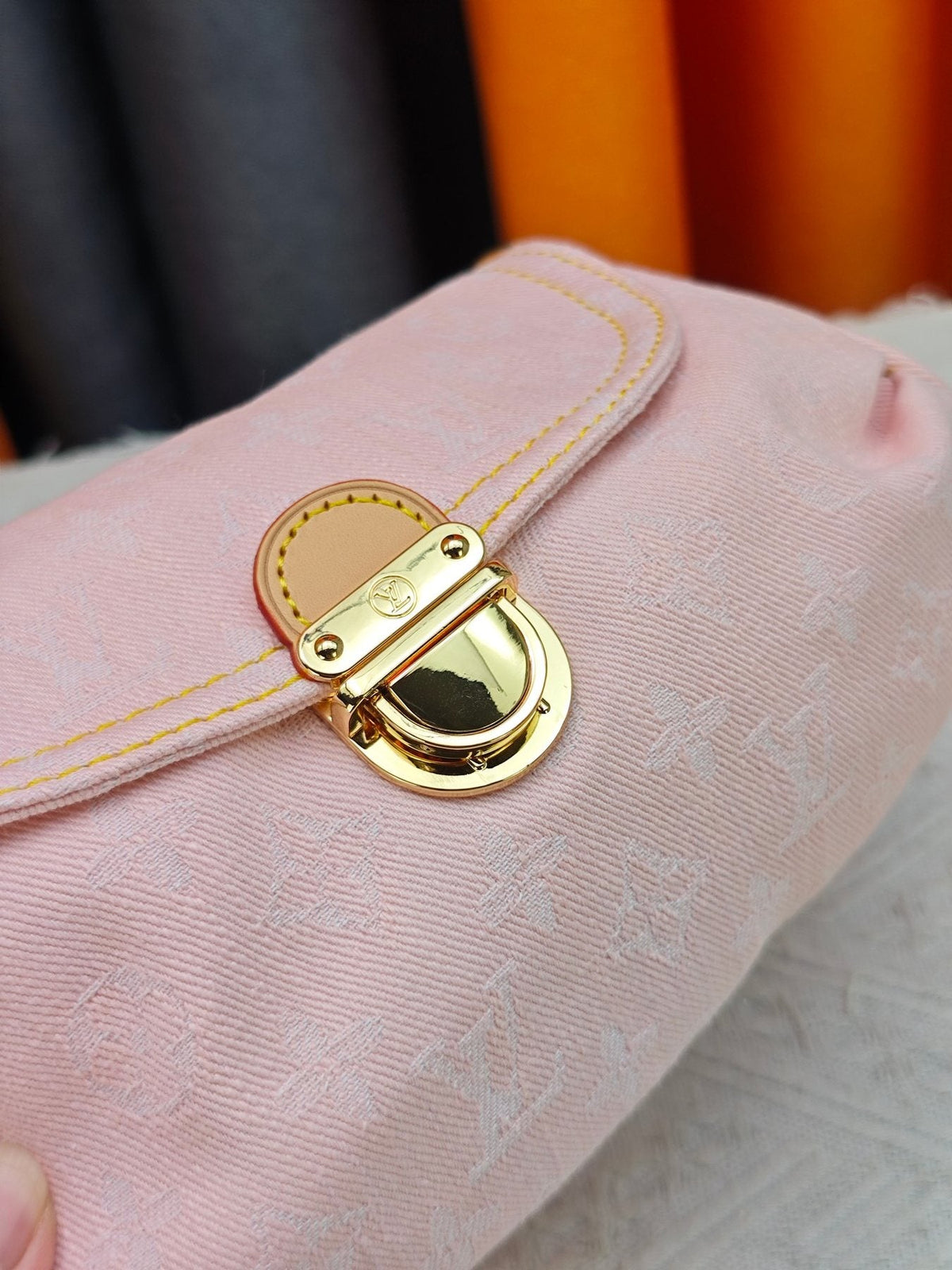 Louis Vuitton Pink Monogram Flap Shoulder Bag — detail
