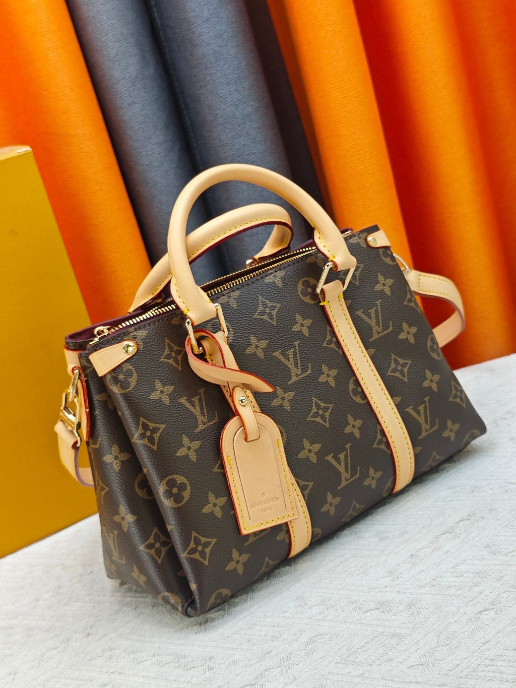 Louis Vuitton Open Handbag in Brown Monogram — front