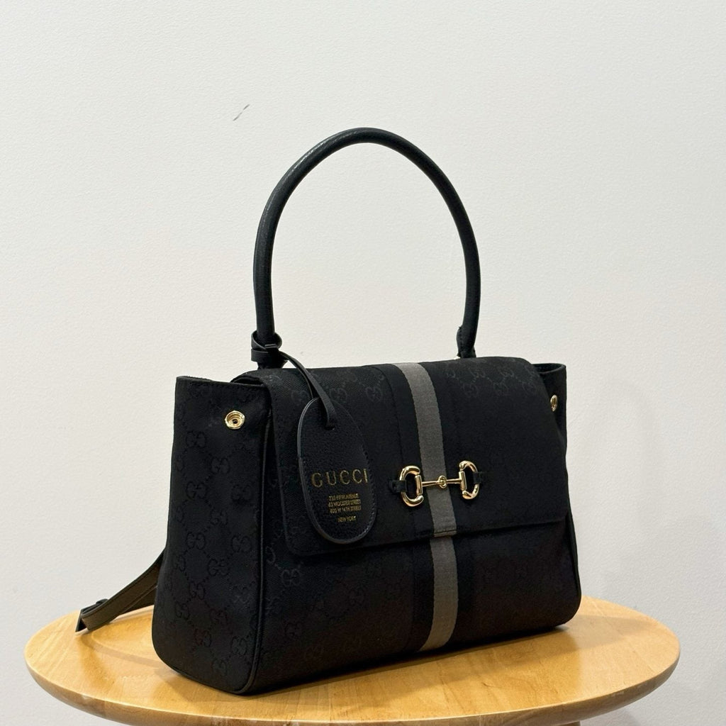 Gucci Horsebit Flap Top-Handle Shoulder Bag — side