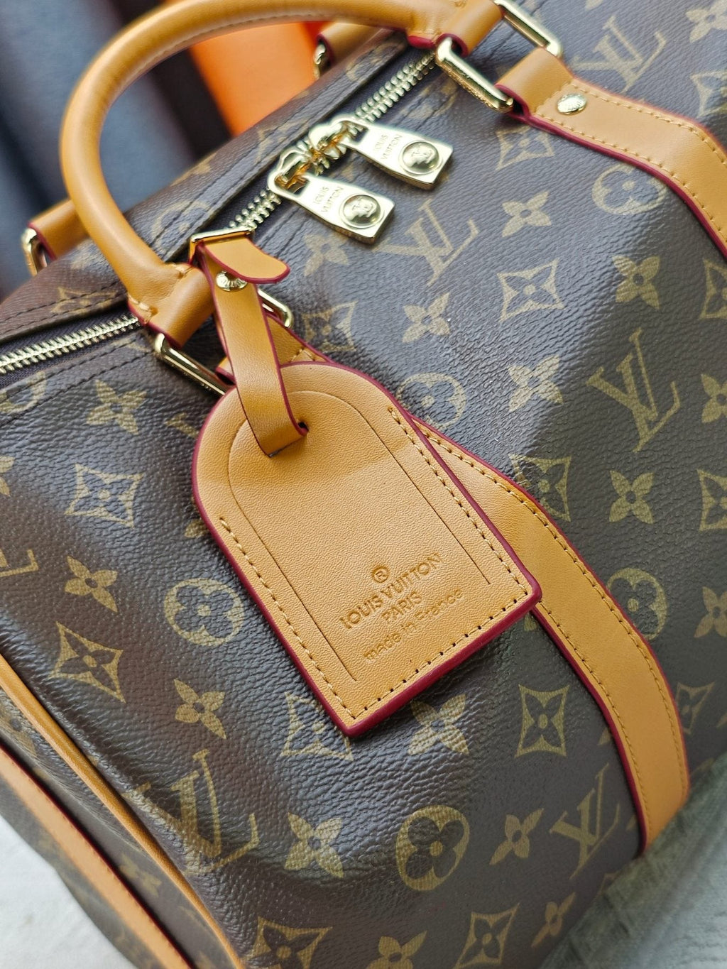 Louis Vuitton Keepall Monogram Barrel Bag — detail