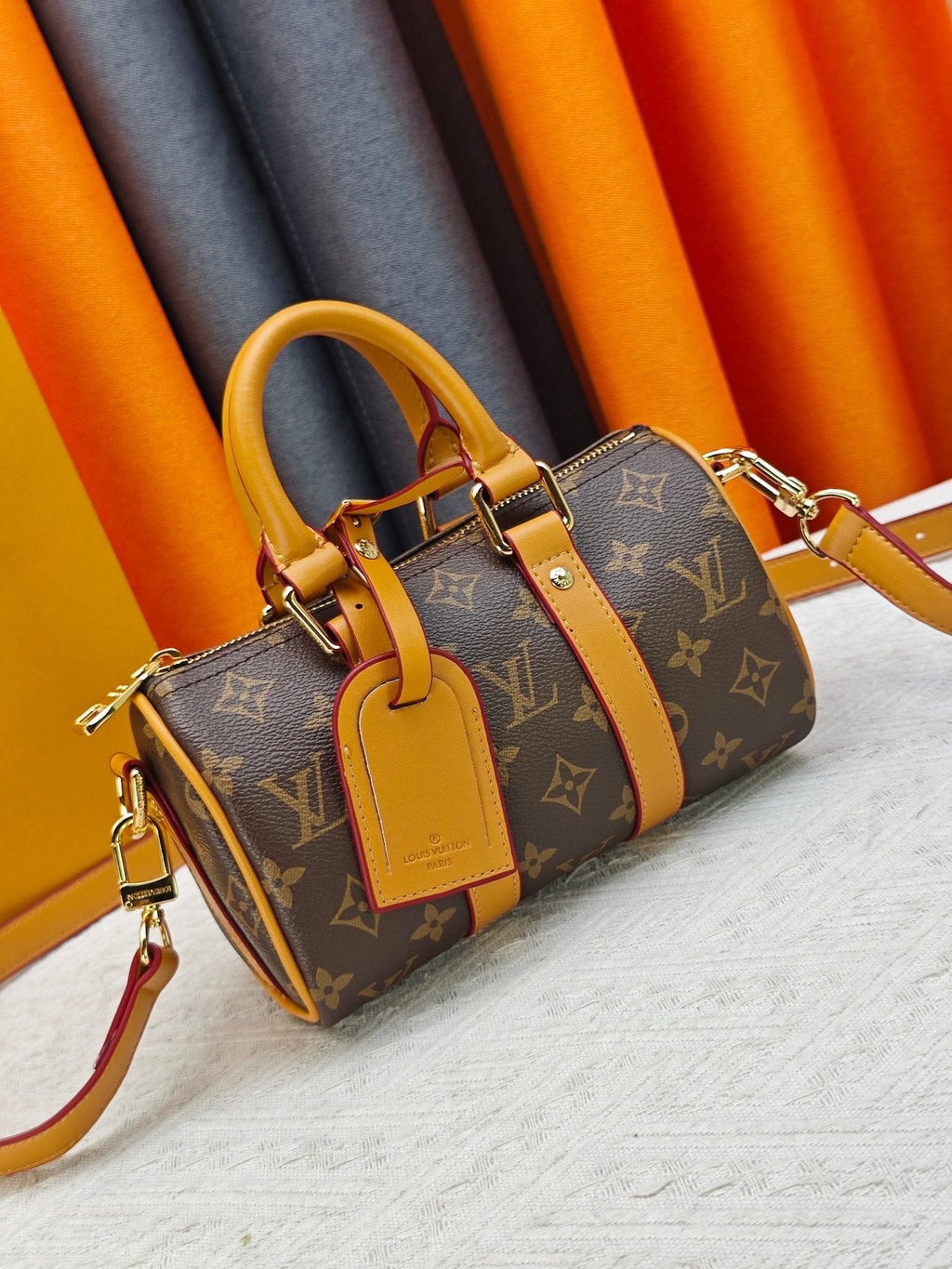 Louis Vuitton Keepall Monogram Barrel Bag — front