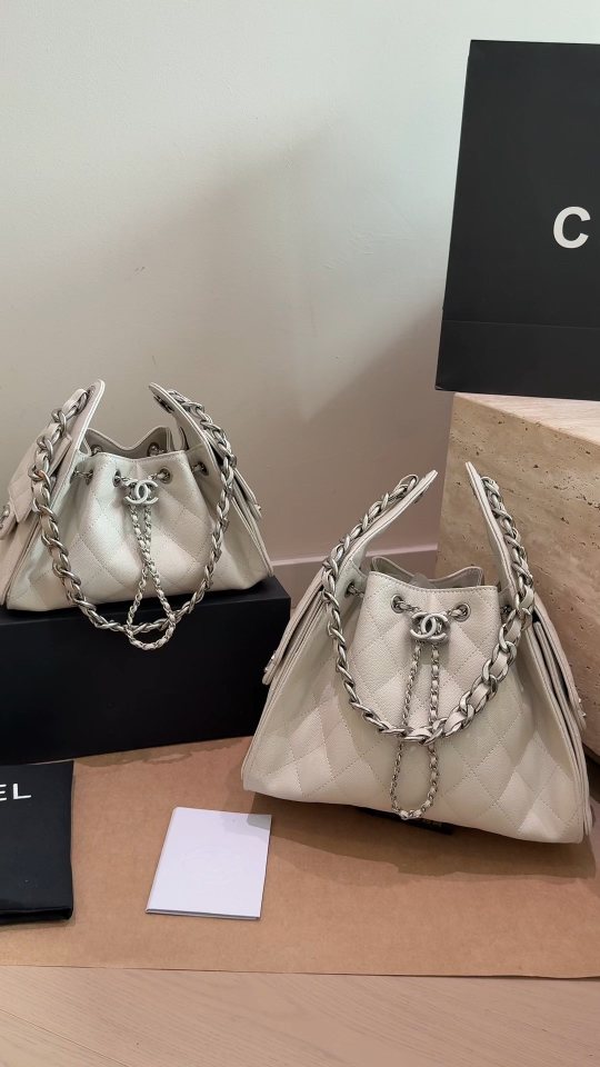 Chanel 25 Quilted Drawstring Bucket Bag — comparison