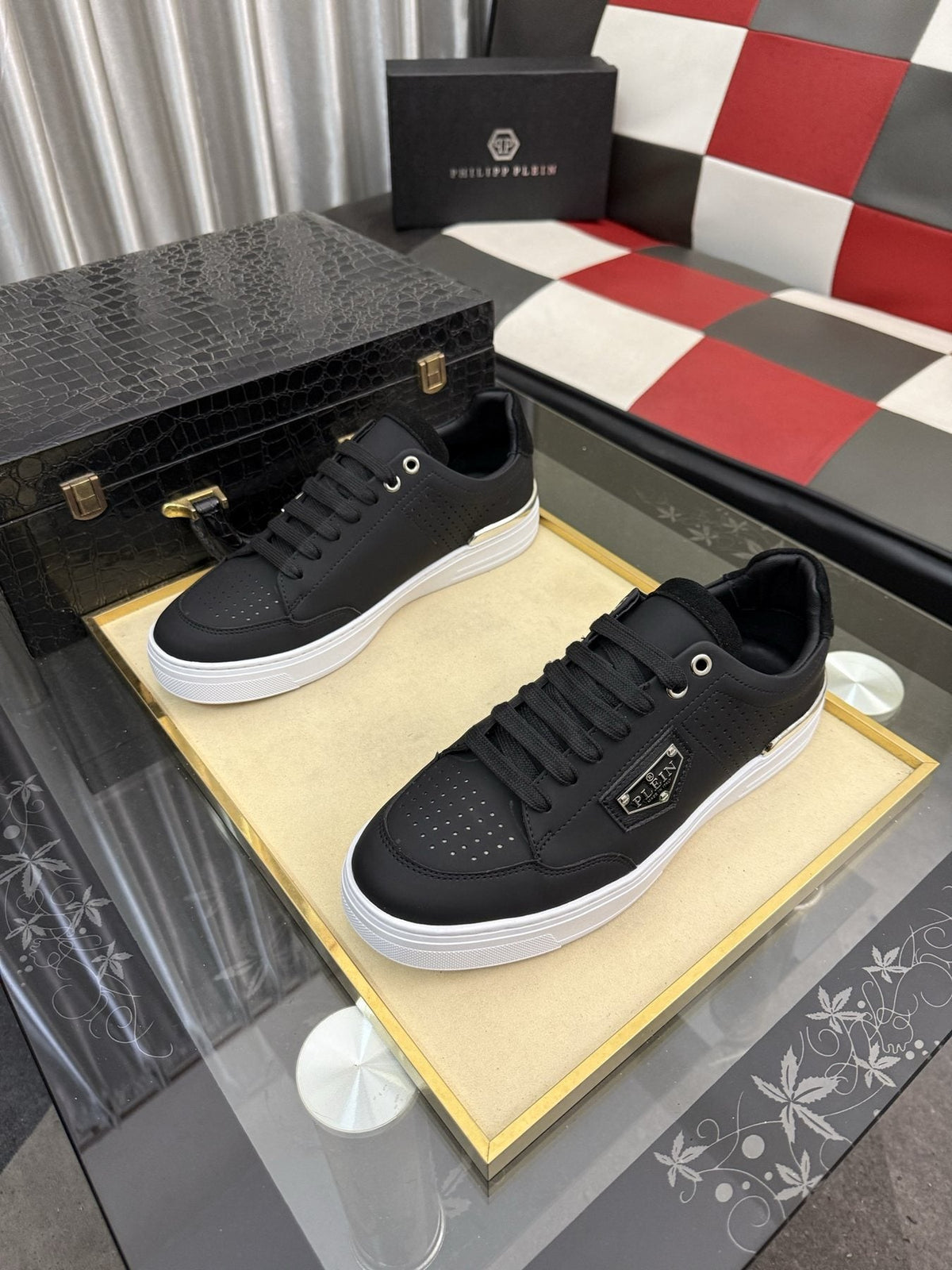 Philipp Plein Low-Top Sneakers with Side Badge — front