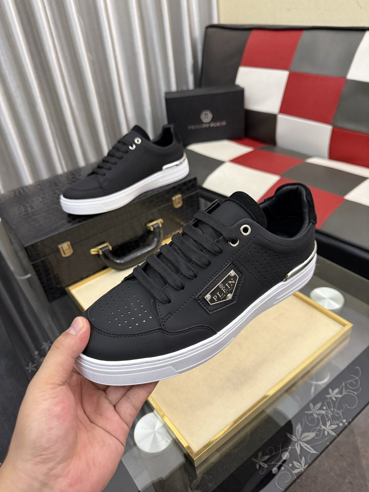 Philipp Plein Low-Top Sneakers with Side Badge — model