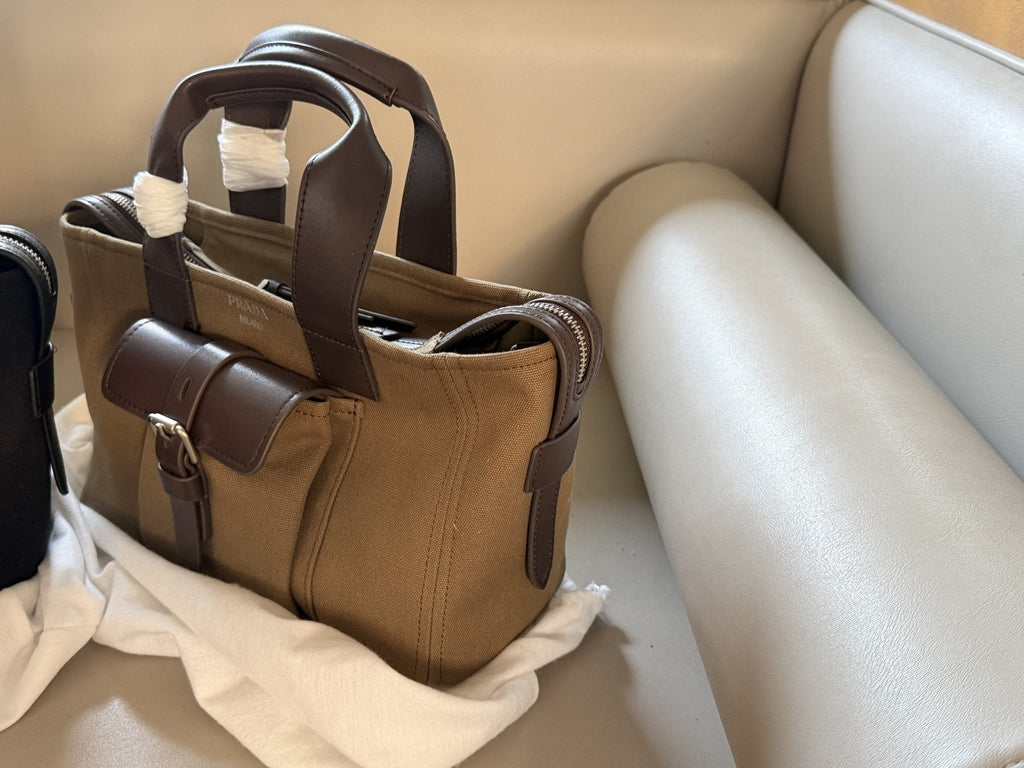 Prada Bonnie Soft Buckled-Pocket Handbag — side