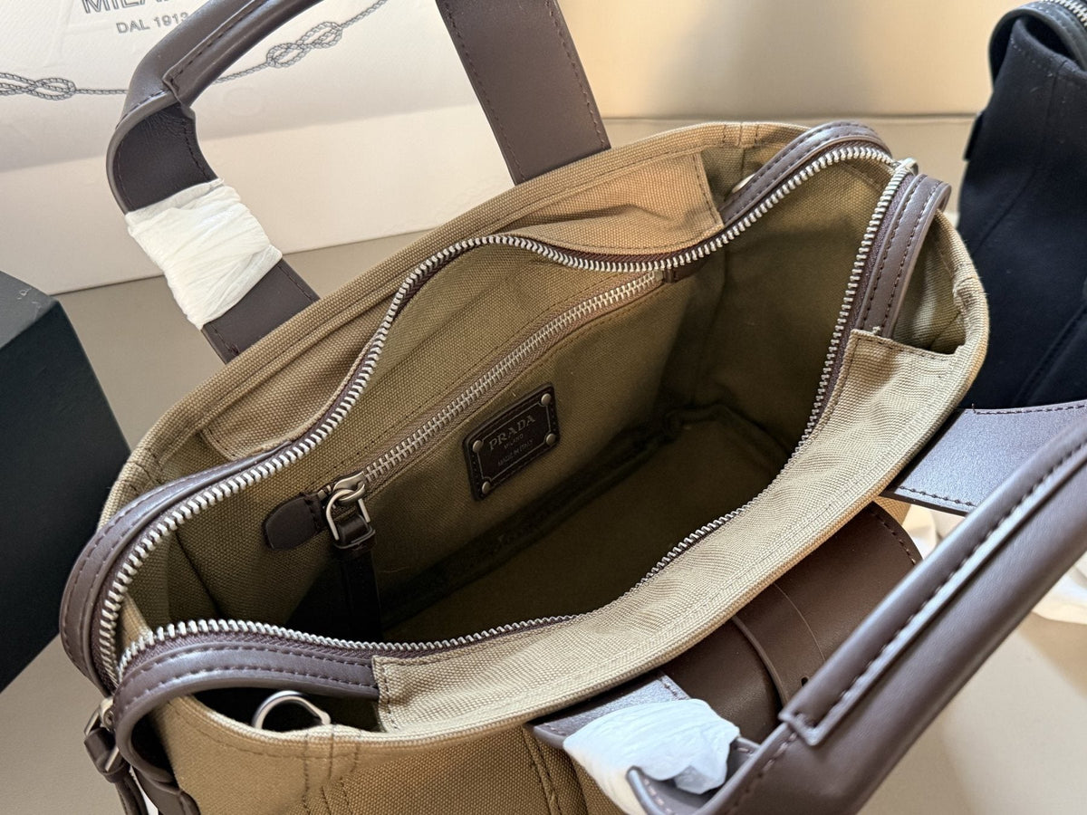 Prada Bonnie Soft Buckled-Pocket Handbag — detail