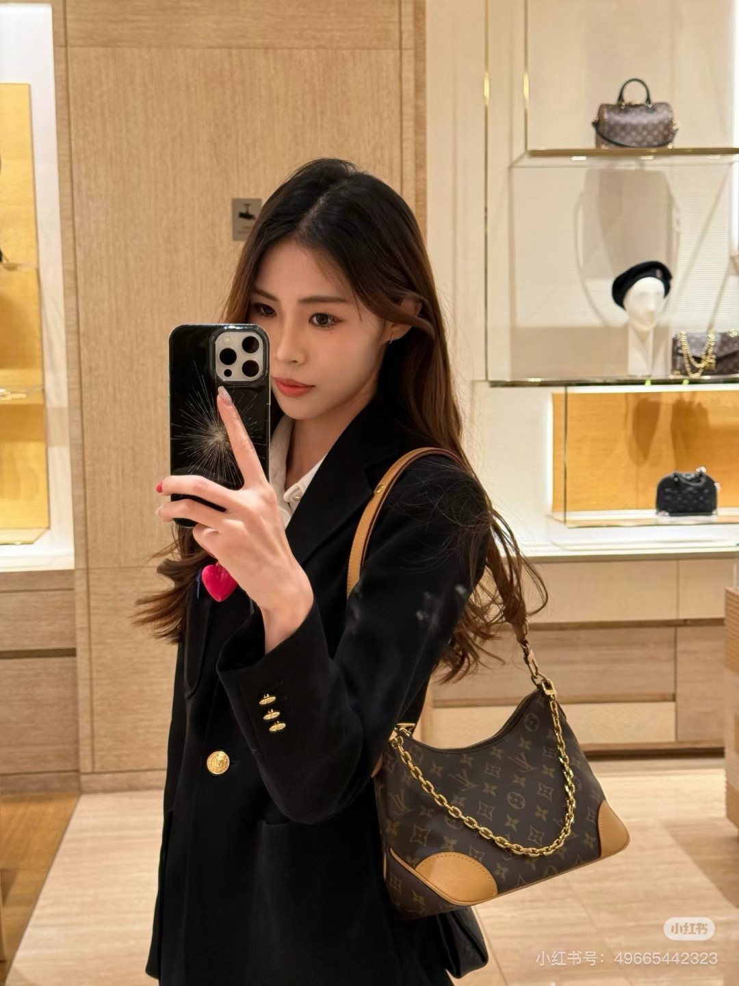 Louis Vuitton Monogram Curved-Top Chain Shoulder Bag — model