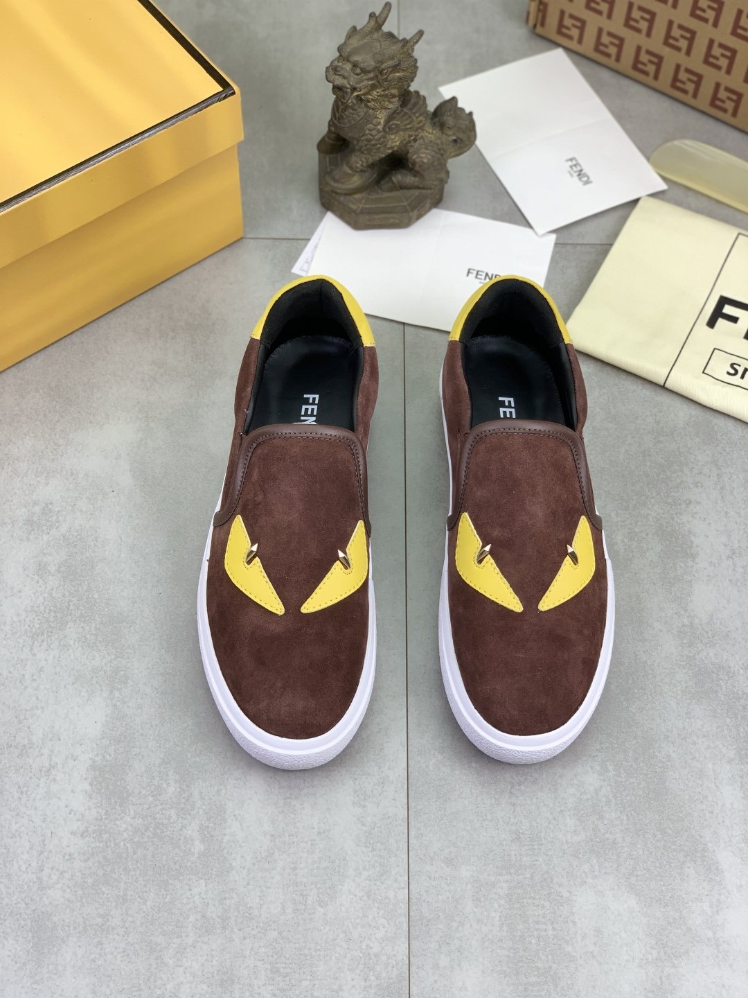 Fendi Eye-Accent Slip-On Sneakers — front