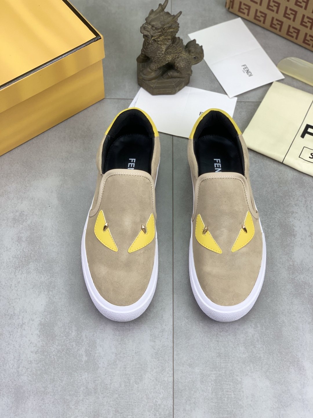 Fendi Eye-Accent Slip-On Sneakers — front